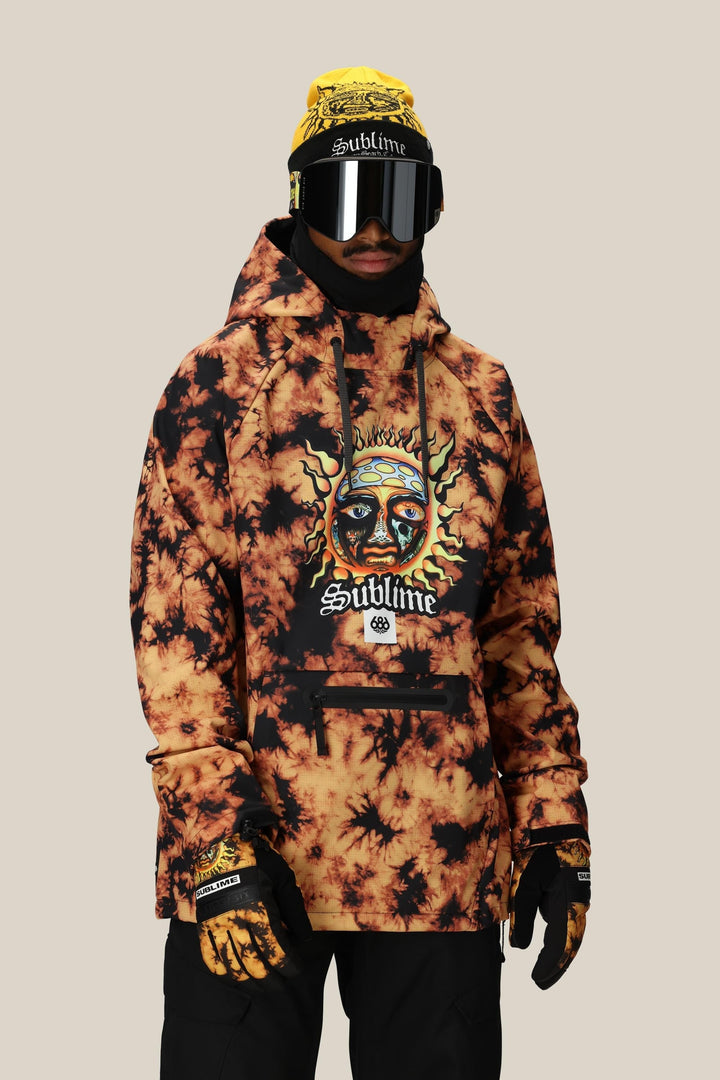 686 Men's Waterproof Hoody — SUBLIME ORANGE TIE DYE