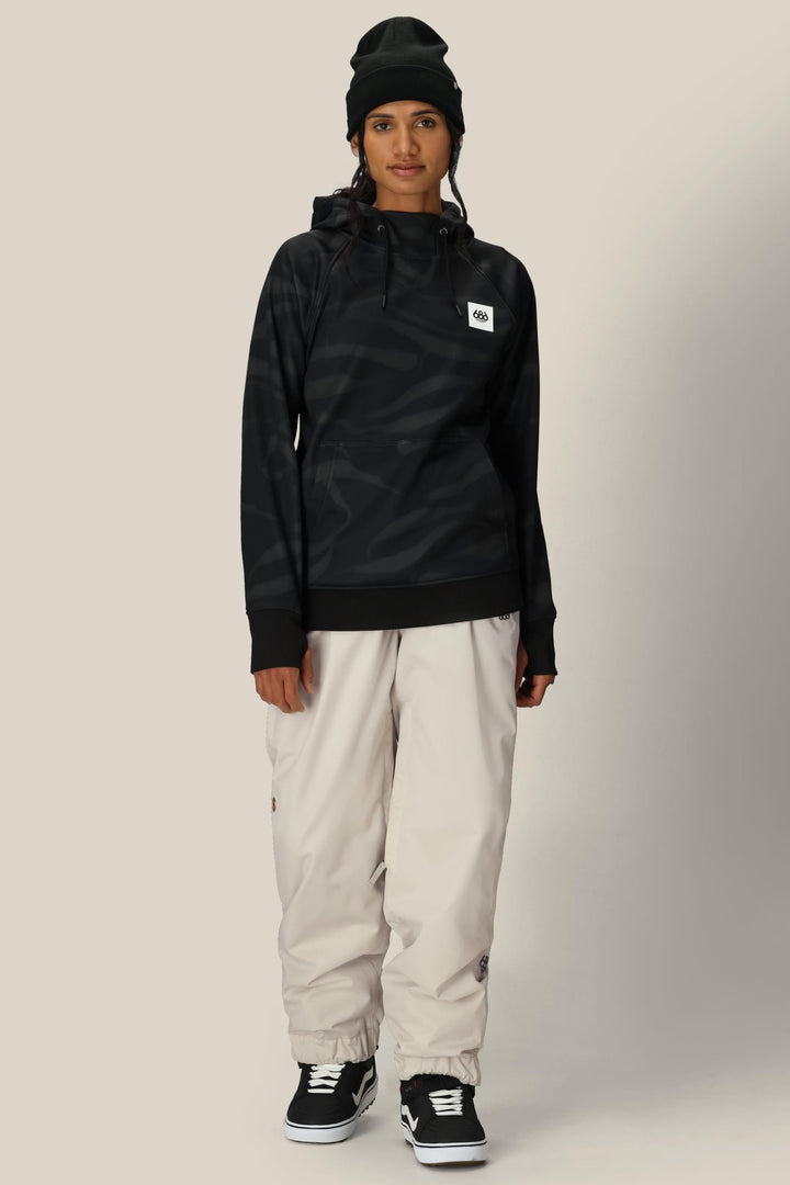 686 Women's Bonded Fleece Pullover Hoody — BLACK VAPORS (vista 2)