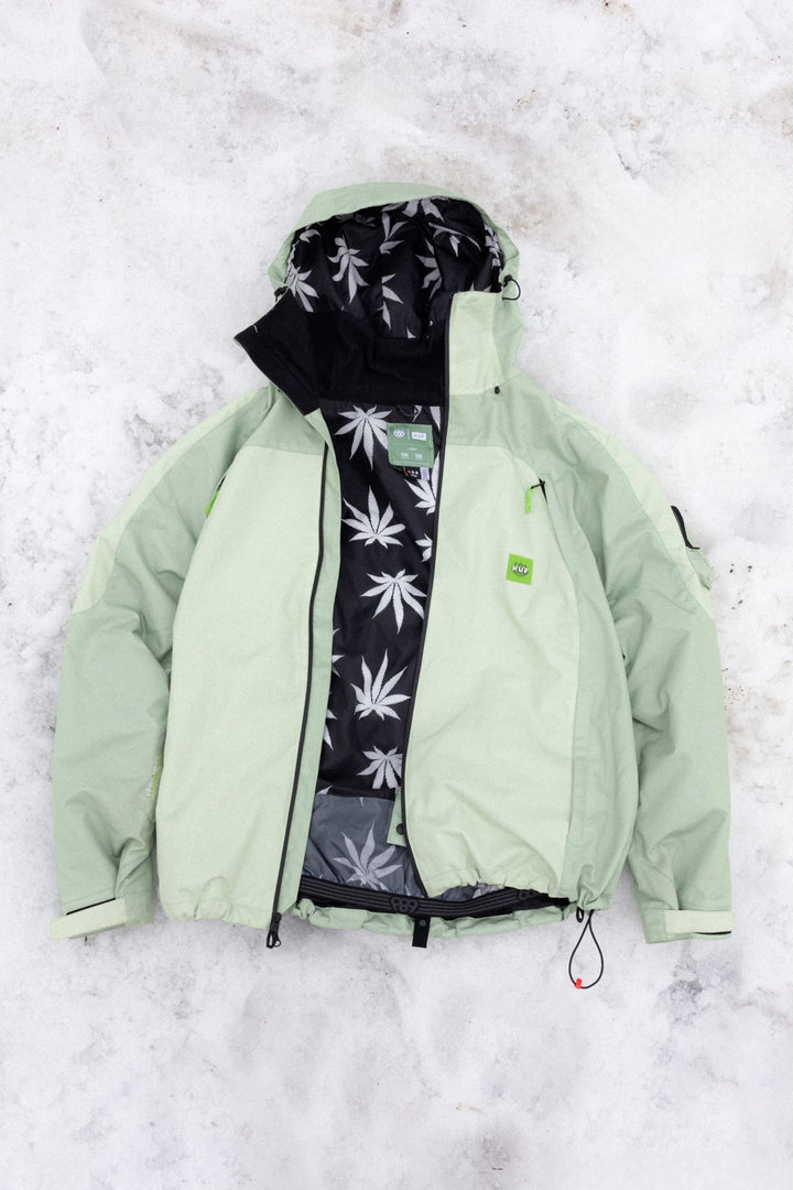 686 Men's HUF Double H Shell Jacket — HUF GREEN COLORBLOCK (vista 2)