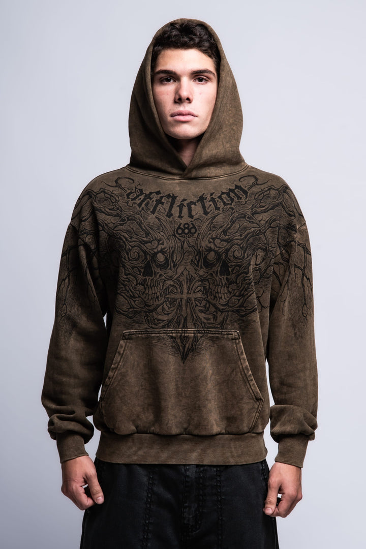 686 Affliction Natural Rot Pullover Hoody — TOBACCO LAVA WASH