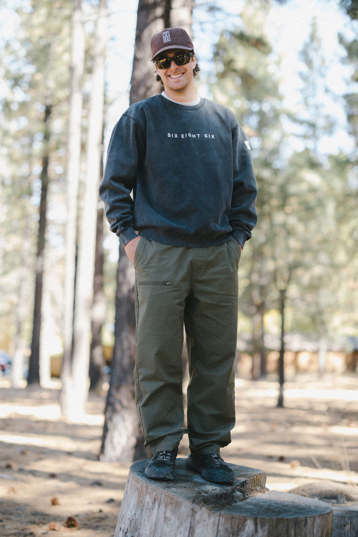 686 Men's Mixed Relaxed LS Crewneck — MINERAL BLACK (vista 2)