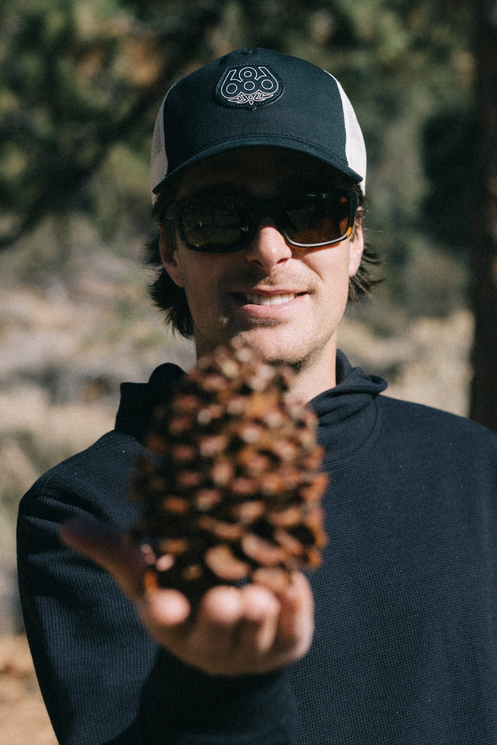 686 Mid-Pro Wreath Unstructured 5 Panel Mesh Hat — BLACK (vista 2)