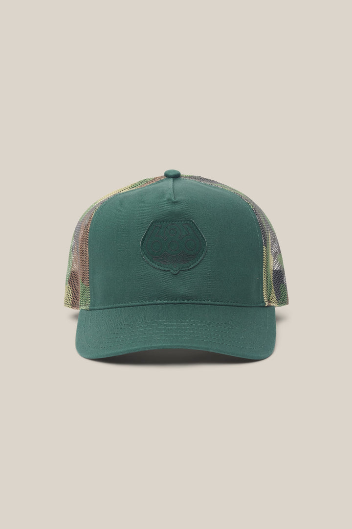 686 Mid-Pro Wreath Unstructured 5 Panel Mesh Hat — MOSS GREEN (vista 2)