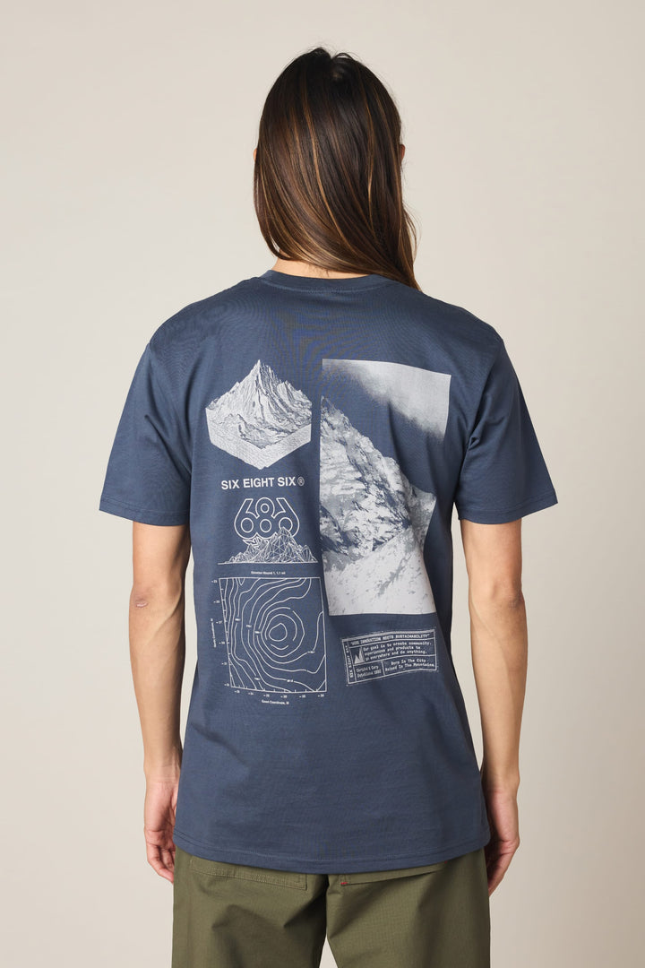 686 Cross-Cut Authentic S/S Tee — HARBOR BLUE
