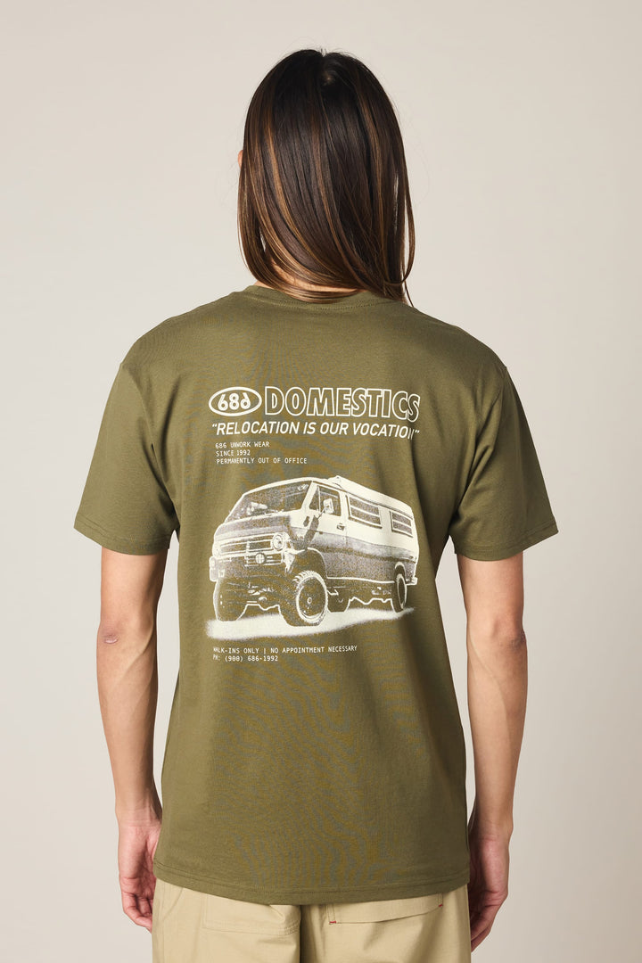 686 Men's Domestics Authentic SS Tee — MILITARY GREEN (vista 2)