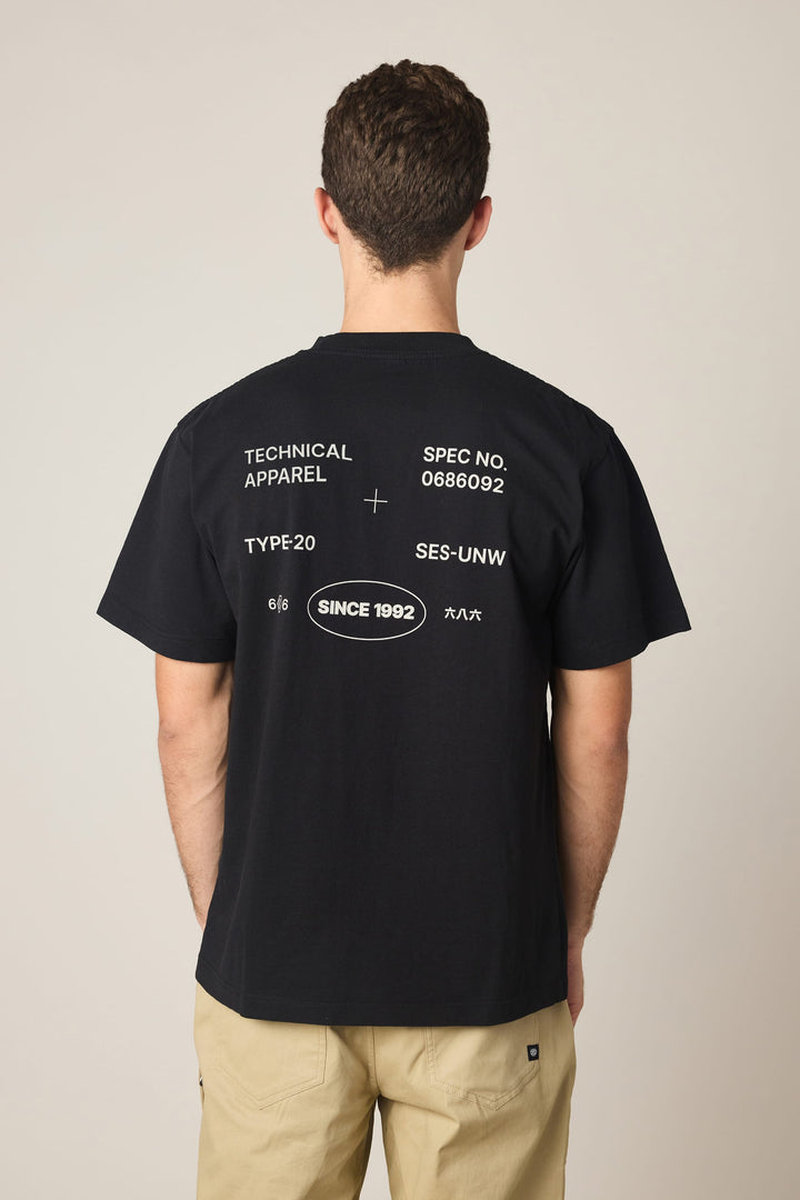 686 Men's Unwork Spec Relaxed SS Tee — BLACK (vista 2)