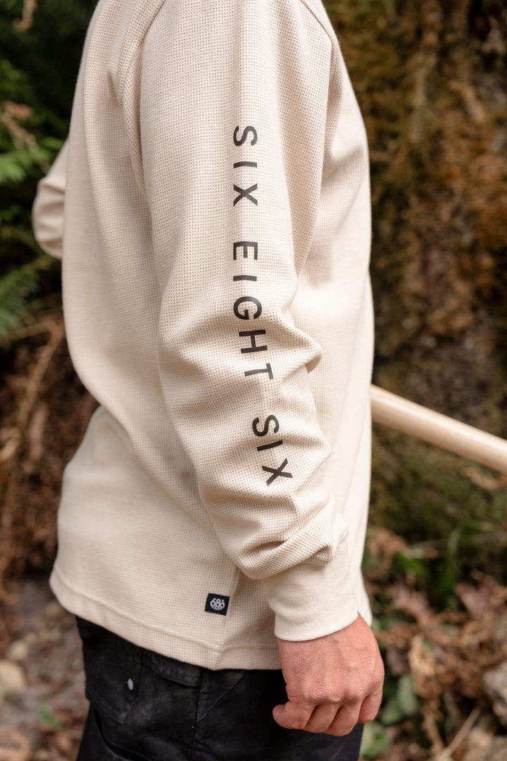 686 Men's Let's Chill Waffle LS Crew — LIMESTONE (vista 2)