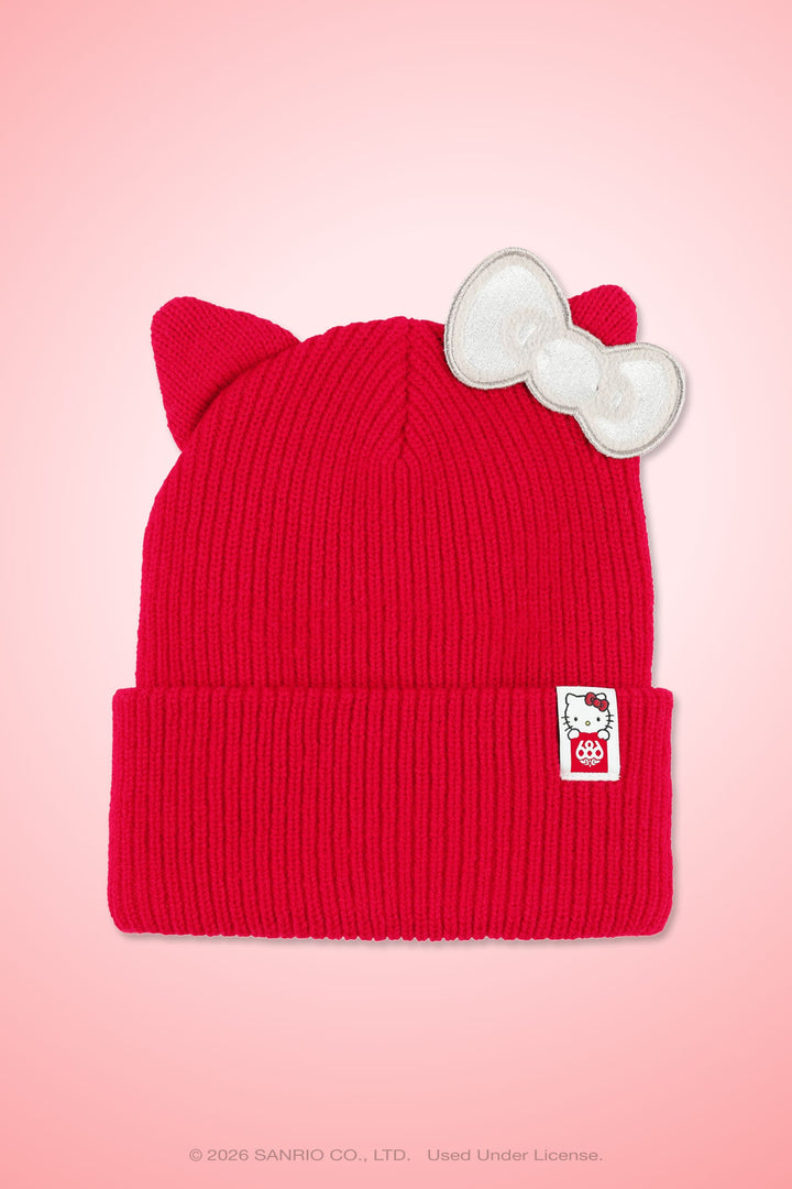 686 Women's Hello Kitty® Knit Beanie — HELLO KITTY® RED (vista 2)