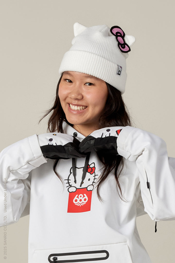686 Women's Hello Kitty® Knit Beanie — HELLO KITTY WHITE (vista 2)