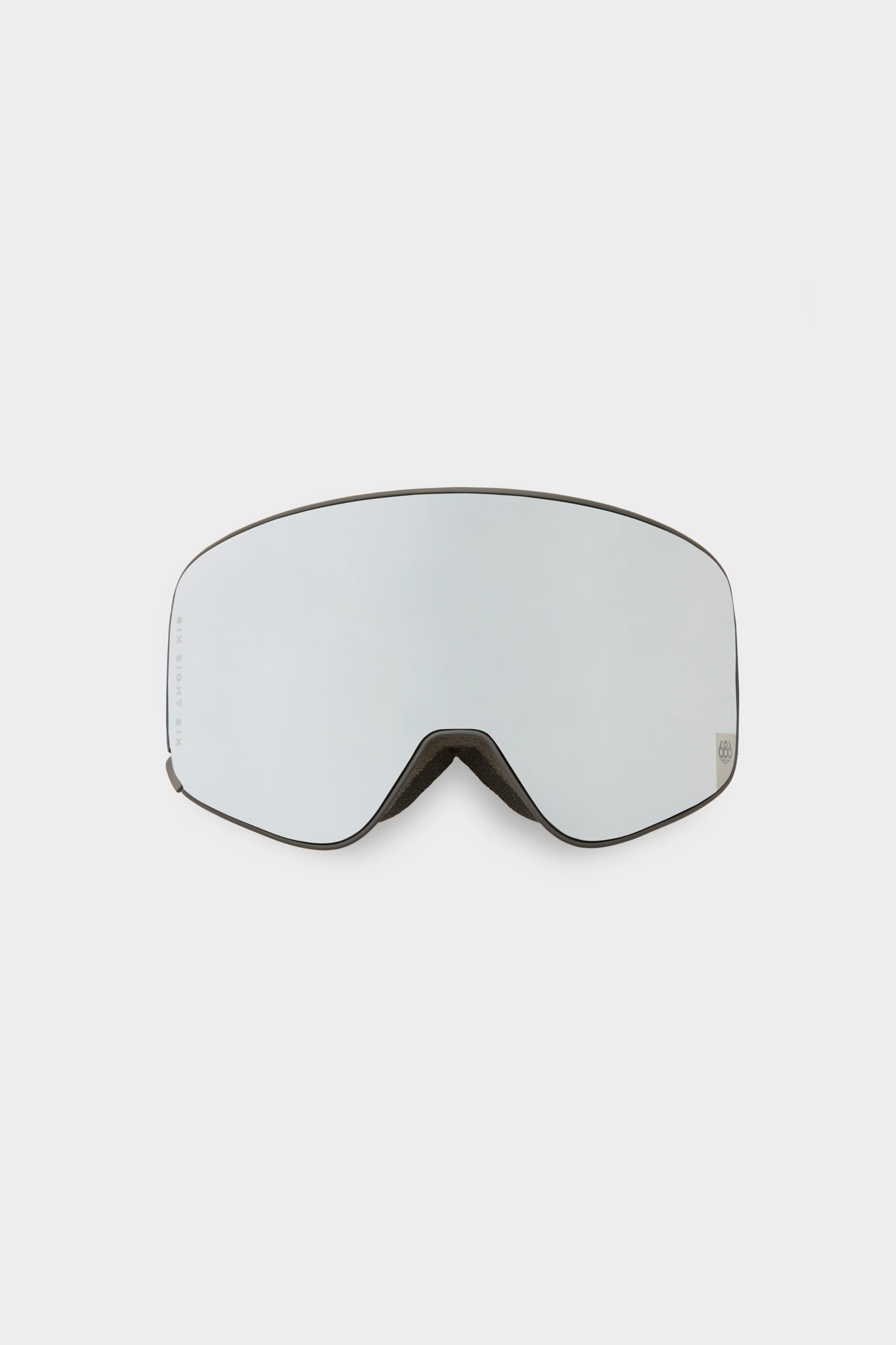 The 686 SMARTY® Magnetic Goggle by 686 features a large, reflective, light-colored magnetic lens and a black frame, displayed against a plain white background.