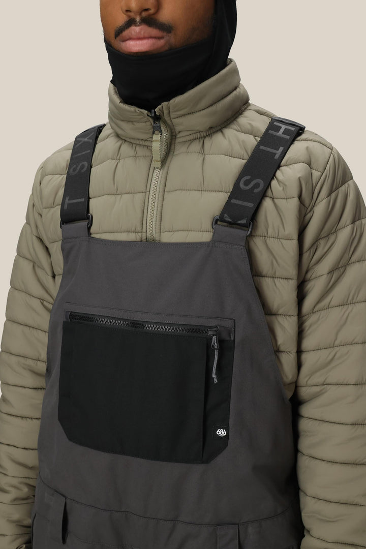 686 Men's Hot Lap™ Insulated Bib — CHARCOAL COLORBLOCK (vista 2)