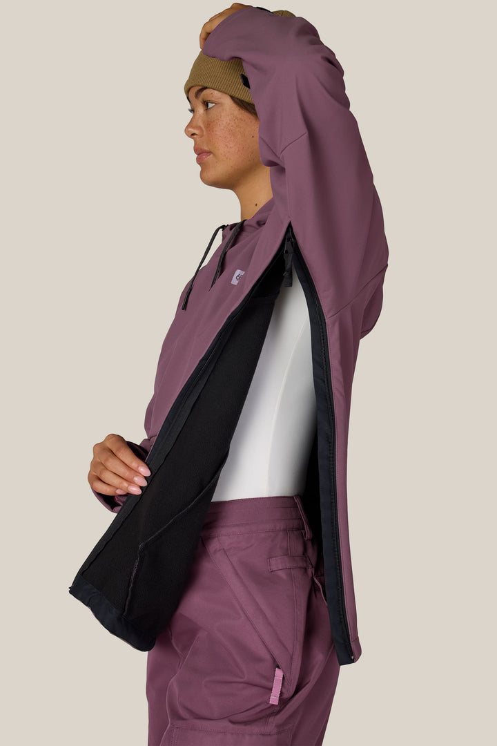 686 Women's Waterproof Hoody — BLACK PLUM (vista 2)