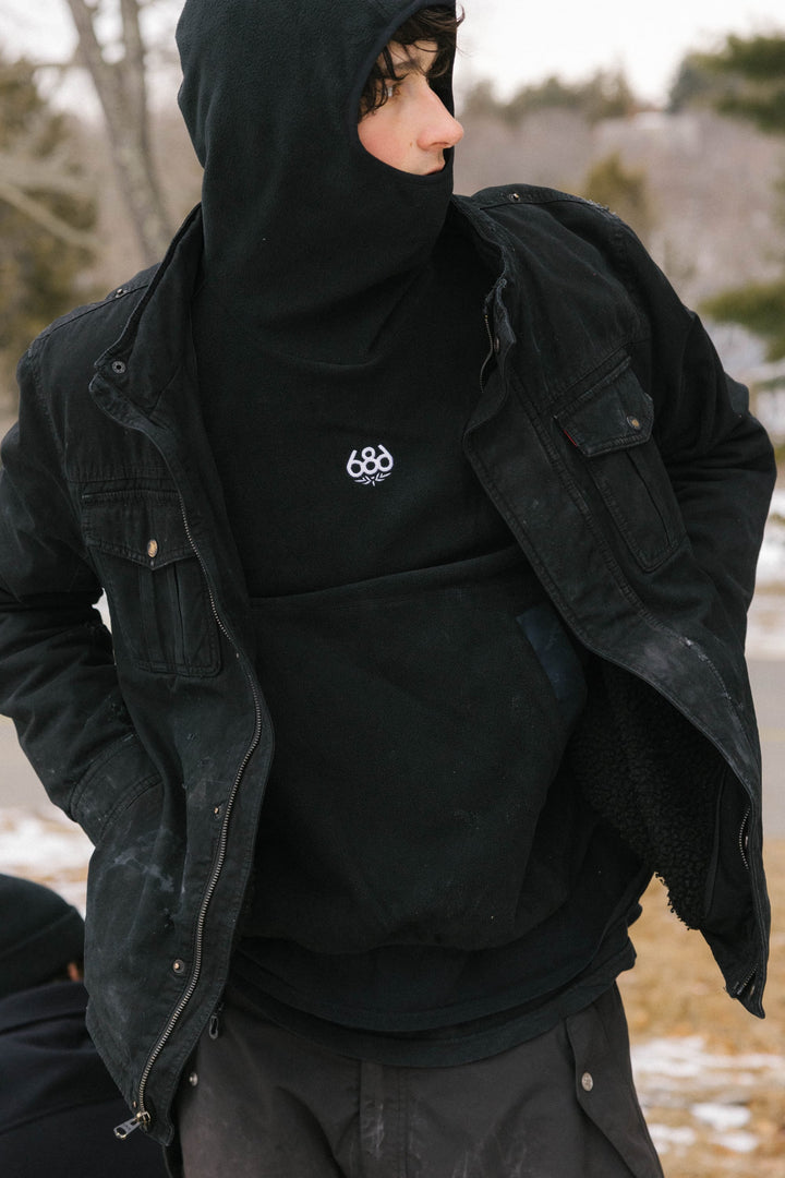 686 Men's Clava Fleece Hoody — BLACK (vista 2)