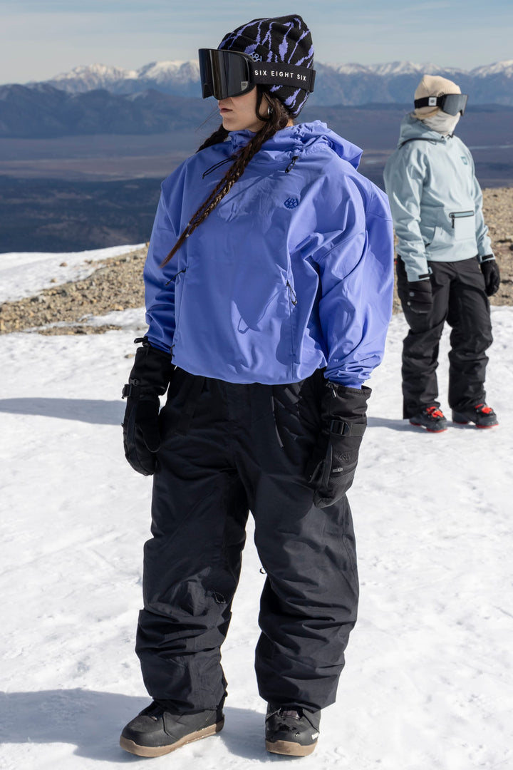 686 Women's Waterproof Team Crop Hoody — ALPENGLOW BLUE (vista 2)
