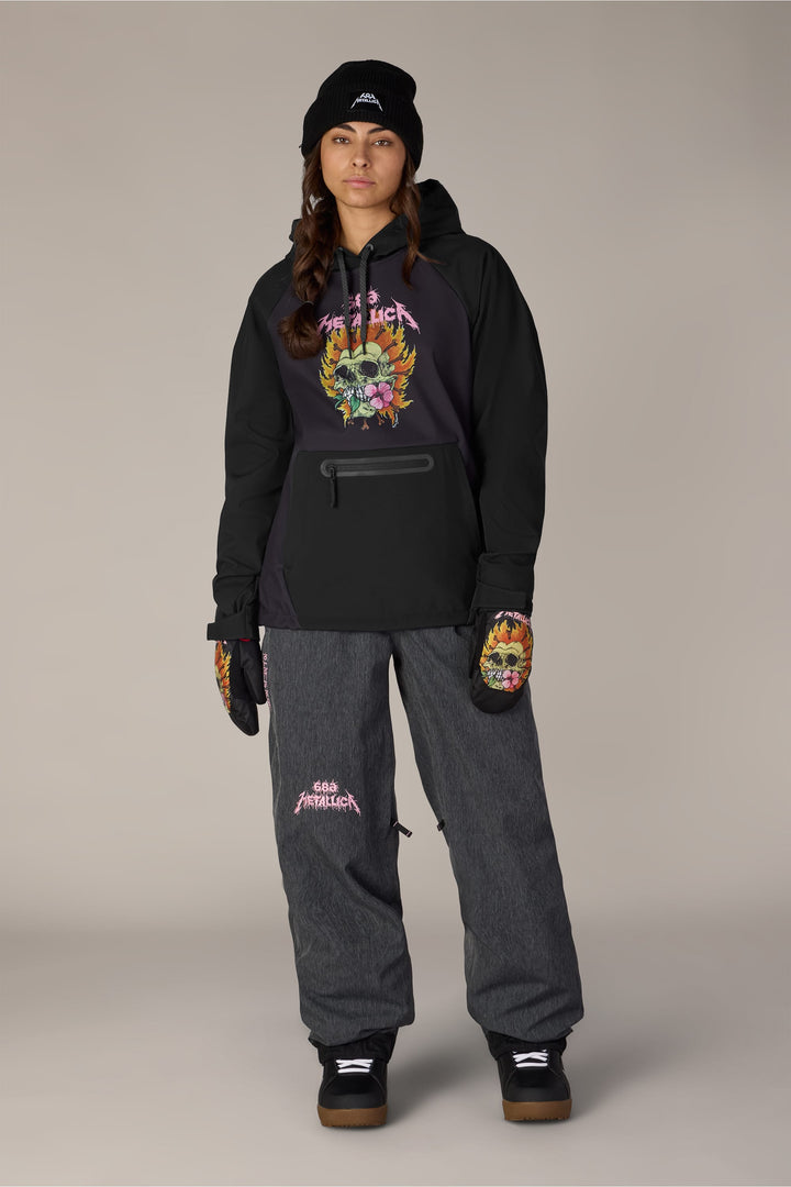686 Women's Metallica Waterproof Hoody — METALLICA BLACK (vista 2)