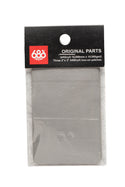 A package of 686 Iron-On Fabric Repair Patches by 686, containing two rectangular gray patches in clear packaging with a black and red label at the top.